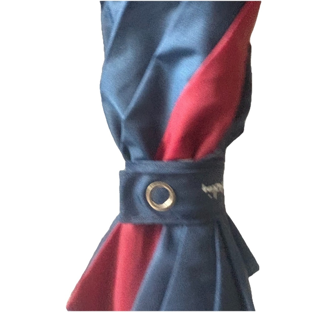 Pierre Cardin Classic Vintage Mini Umbrella With Wooden Handle Blue‎ Maroon - Picture 2 of 9